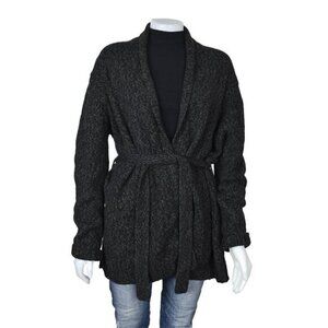 Levi's Knit Tie Cardigan Sweater Wool Blend Black Gray Size XL
